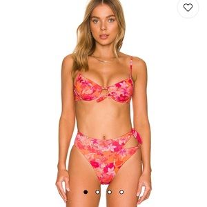 ✨L*Space Rose Underwire Bikini and Jack High Waisted Tie Bikini Bottom